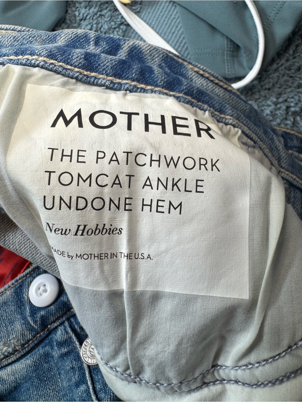 Mother Denim x Carolyn Murphy Patchwork Tomcat Ankle Undone Hem in New Hobbies - Picture 8 of 11